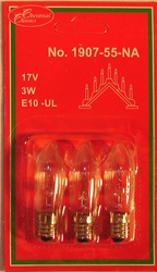 17v 3w E10 - 3 pack (7 light candelabra)