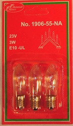 23v 3w E10 - 3 pack (5 light candelabra)